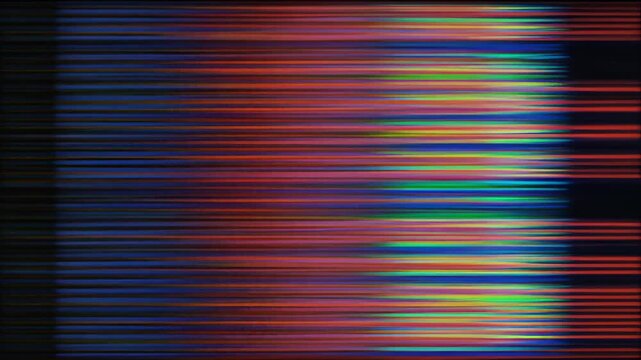 Vibrant Red and Blue Glitch Art Gradient with Pixelated Digital Distortion Transitions