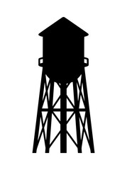 Naklejka premium Water Tower Silhouette Icon Isolated on White Background