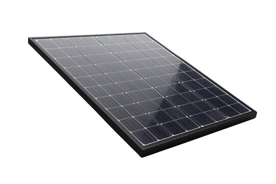 Solar panel module generating clean renewable energy, representing sustainable power and eco-friendly technology on a transparent background