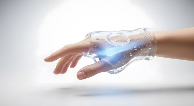 Transparent gel glove for wound care and protection