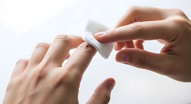 Wound care and finger injury treatment with gauze