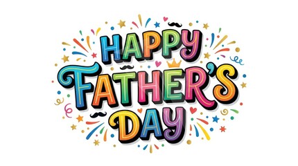 Fototapeta premium Happy Father's Day Colorful Typography Greeting Banner Celebration