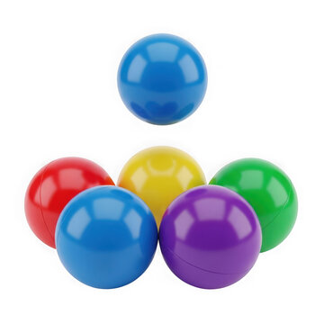 Colorful plastic balls bouncing