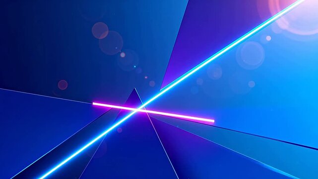 Abstract neon light geometric design