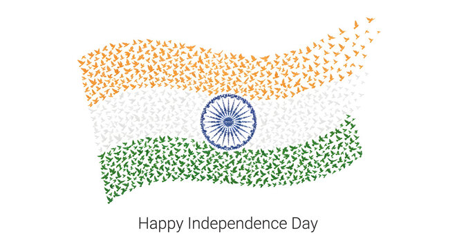 Happy india independence day indian flag logo concept on background.