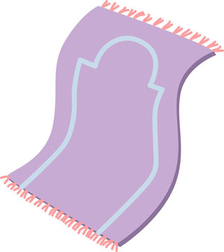 Minimalist pastel sajadah vector illustration for Ramadan and Eid greeting card decoration, isolated PNG