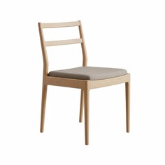 Fototapeta premium Modern minimalist wooden chair with grey padded seat and backrest