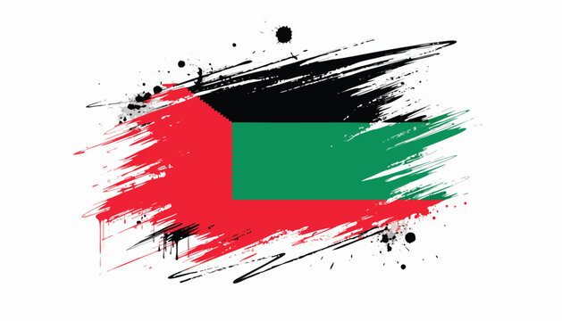 Kuwaiti Flag in Dynamic Splatter Paint and Ink Blot Style