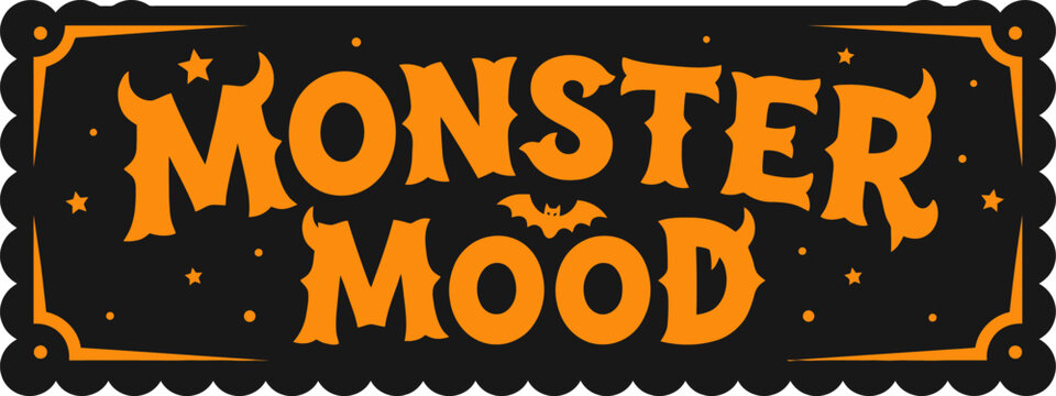 Halloween vector design monster mood graphic