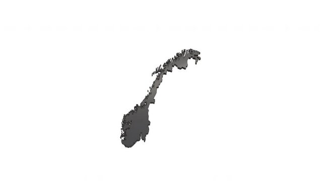 Norway map and country name animation on white background