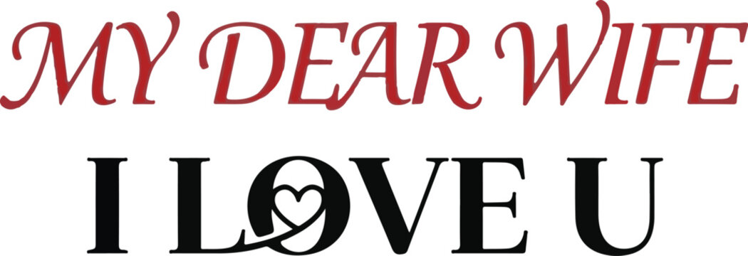 Romantic message text love words on transparent background