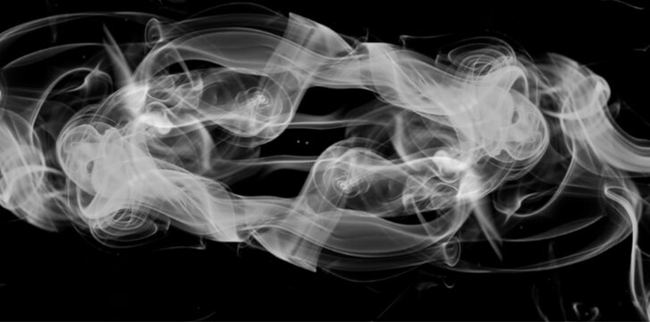 Smoke abstract background, white smoke on black background