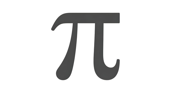Isolated Pi Symbol Representing Mathematical Constant in Minimalist Graphic Style on White Background