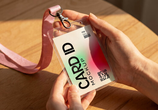 ID Card Mockup with Lanyard