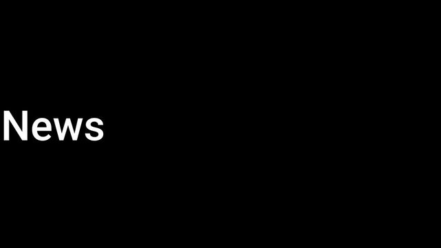 Word News appears in a simple white sans-serif typeface on a solid black background to serve as a clean and professional graphic element for broadcast media, journalism, and digital reportage.