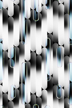 Abstract Black and White Glossy Capsule Pattern 