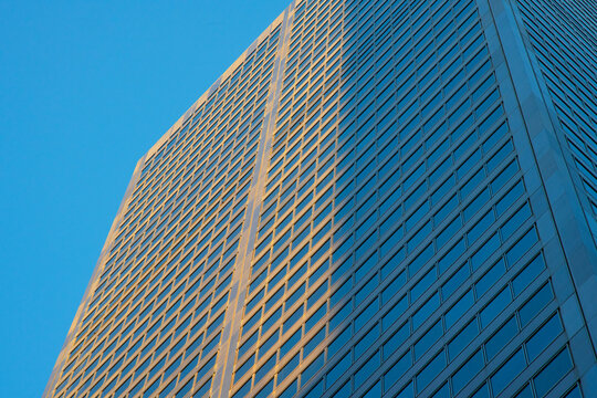 Absract White Bank Building at Dusk 