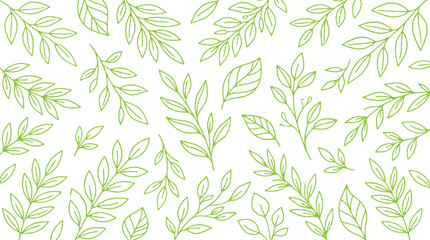 Seamless green bamboo leaf pattern vector floral natural background, with plant branches, textile wallpaper and decorative tree illustration. © MOSTHANUFA