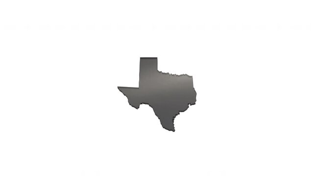 Texas state map black shape animation