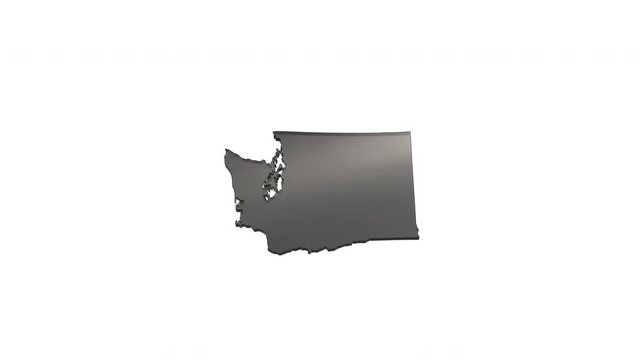 Washington state map motion graphic with title on white background