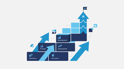 Fototapeta premium Business Growth Chart with Arrows.