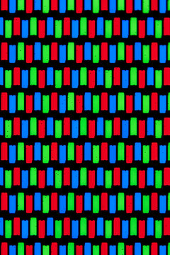 RGB stripe LCD camera display pixels under the microscope