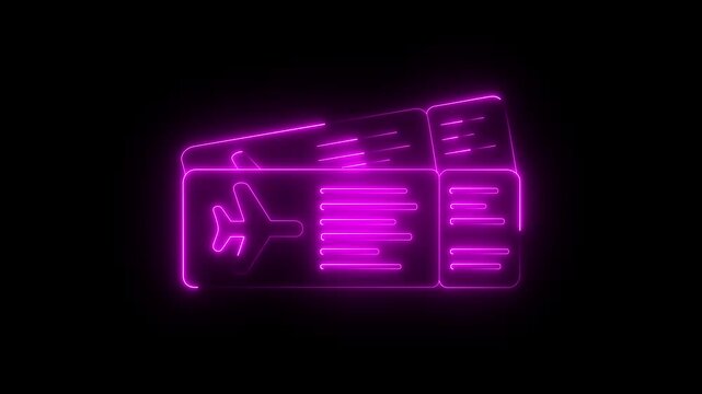 Travel icon for web design. Business icon. Motion graphics. Animated hand selecting flight tickets from a digital travel booking interface. Glowing neon passport icon animation..