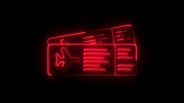 Travel icon for web design. Business icon. Motion graphics. Animated hand selecting flight tickets from a digital travel booking interface. Glowing neon passport icon animation..