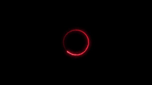 Retro neon circle loading icon animation with glowing effect, showcasing a smooth progressing motion on a dark background.