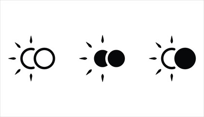 Eclipse icon set. Solar Eclipse symbol. Vector illustration for web design. Isolated on white background. © Aripatut