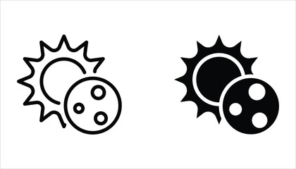 Eclipse icon set. Solar Eclipse symbol. Vector illustration for web design. Isolated on white background. © Aripatut