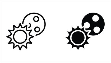 Eclipse icon set. Solar Eclipse symbol. Vector illustration for web design. Isolated on white background. © Aripatut