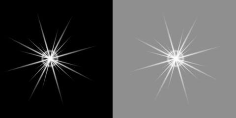 Fototapeta premium White Star Lens Flare Light Effect with Transparent Background PNG for Cinematic Visual Effects, Photography and Graphic Design
