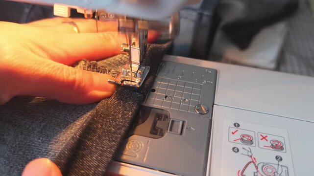 Learn sewing techniques for fabric using a sewing machine at home