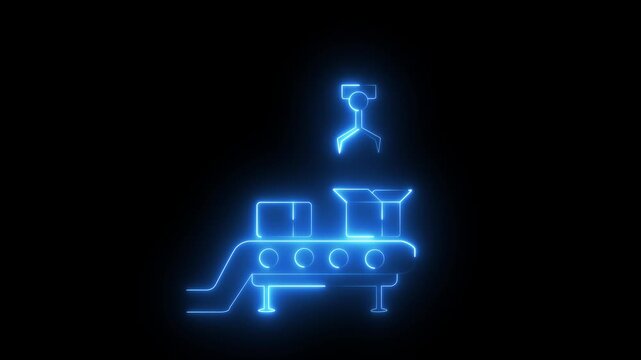 Heavy duty crane system for shifting and placing industrial pillars crane lifting container with hook for construction and heavy ,excavator icon with a glowing neon effect.