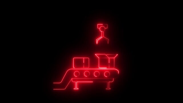 Heavy duty crane system for shifting and placing industrial pillars crane lifting container with hook for construction and heavy ,excavator icon with a glowing neon effect.
