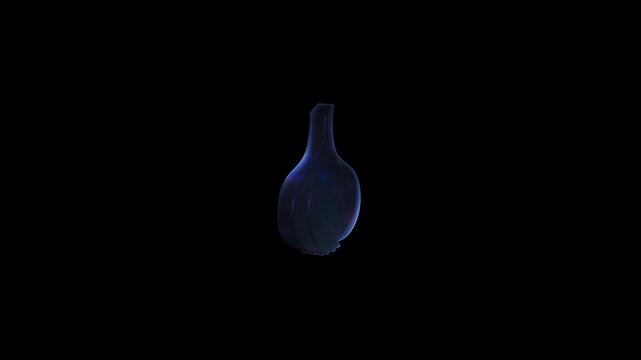 Magical potion bottle morphing into garlic bulb transformation
