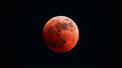 Obraz premium Blood moon, red moon, lunar eclipse, total lunar eclipse, eclipse moon, crimson moon, scarlet moon, copper moon, moon eclipse, moon photography, cosmic, space photography, astro photography, universe.