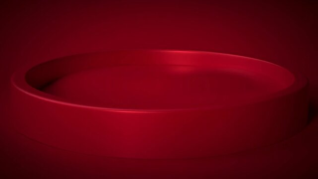 Abstract red podium rotation on a vibrant crimson background ideal for product display minimal