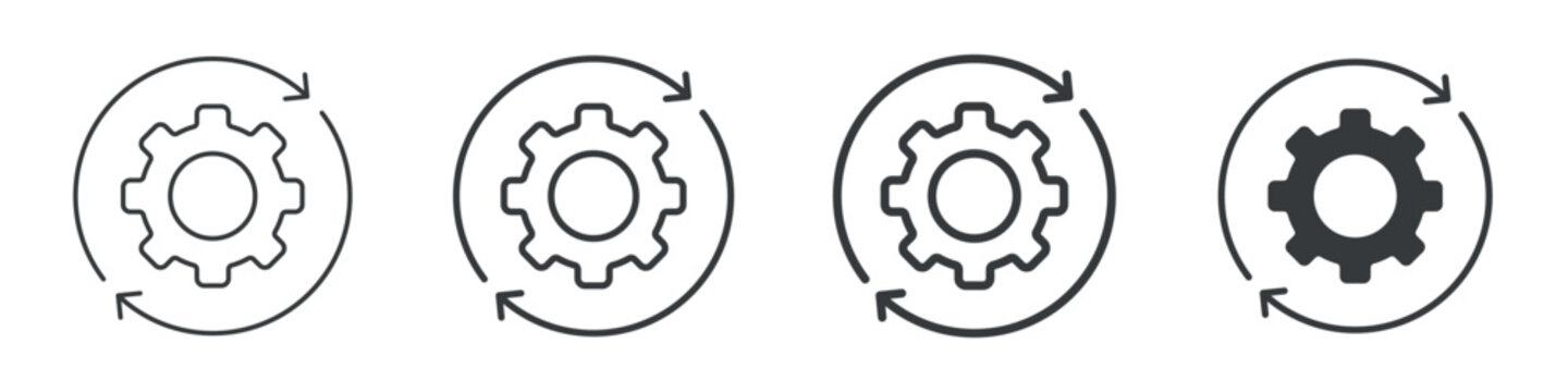 Automation Different Icon Set Simple Style Collection 