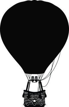 Hot air balloon silhouette vector illustration