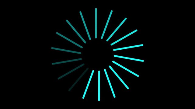 Minimal loading spinner with segmented circular animation. Simple rotating loader icon shows waiting and processing status. Animated of circle loading icon .Wheel loading concept icon