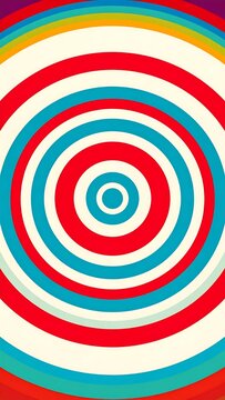 Colorful Concentric Circles Pattern Centered on Cream Background