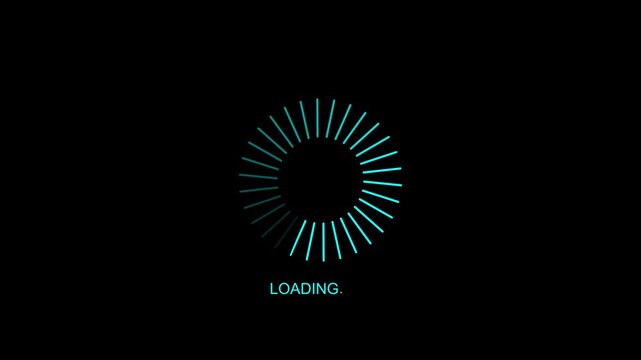 Animated of circle loading icon .Wheel loading concept icon. Loading is indicated by a dot. Typing loading dots on transparent background.