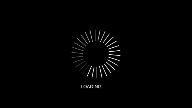 Animated of circle loading icon .Wheel loading concept icon. Loading is indicated by a dot. Typing loading dots on transparent background.