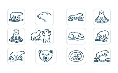 Polar Bear Icon Set © babeh