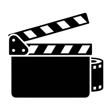 icon film clapperboard vector illustration