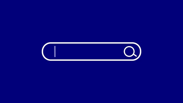 Internet Web Browser Search Bar Animation, SEO search engine optimization concept, marketing ranking traffic website, internet technology for business company. Search Bar Web Browser Interface 