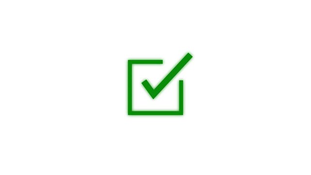 Checkmark animation in a green circle. Isolated on a white background. 4k checkmark, successfully done, approved sign, tick icon
