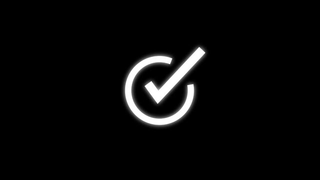 Animated reveal of a white checkmark icon in a green circle. Isolated on a white background. 4k checkmark, successfully done, approved sign, tick icon,